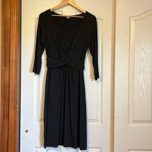 EUC Boden 3/4-sleeve charcoal gray ponte knit dress